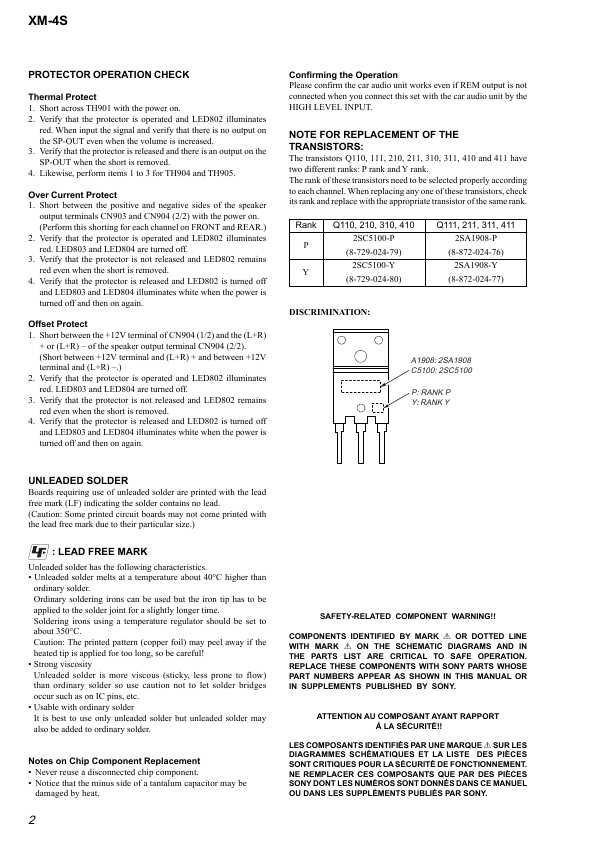 Сервисная инструкция Sony XM-4S