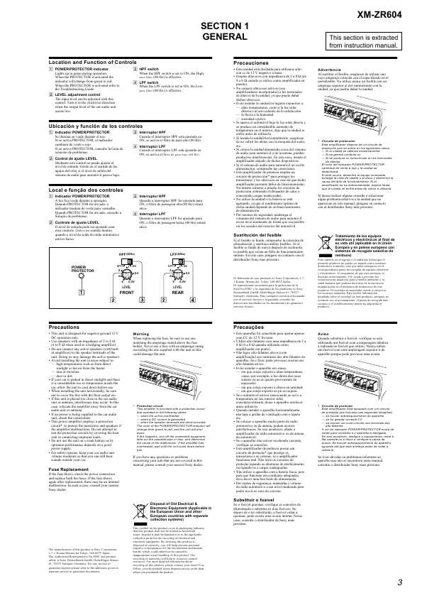 Сервисная инструкция Sony XM-ZR604