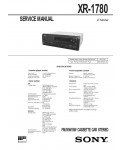 Сервисная инструкция Sony XR-1780