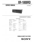 Сервисная инструкция Sony XR-1800RD