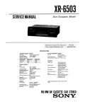 Сервисная инструкция Sony XR-6503