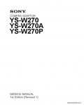 Сервисная инструкция SONY YS-W270, 1st-edition, REV.1