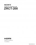 Сервисная инструкция SONY ZRCT-200, 1st-edition