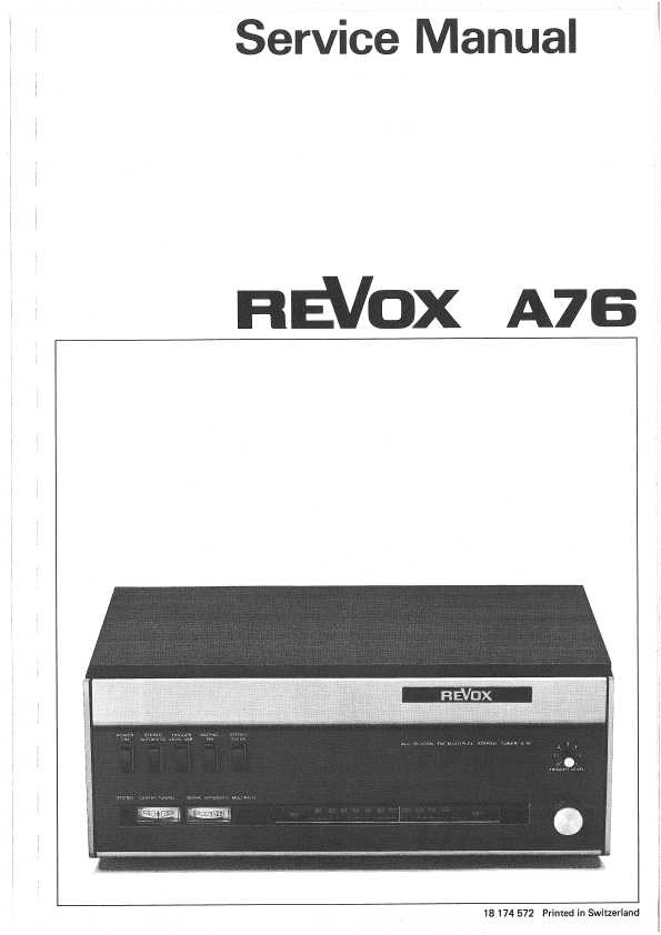 Сервисная инструкция Studer (Revox) A76