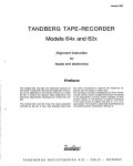 Сервисная инструкция Tandberg 64X, 62X