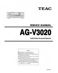 Сервисная инструкция Teac AG-V3020