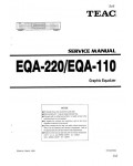 Сервисная инструкция Teac EQA-110, EQA-220