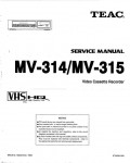 Сервисная инструкция Teac MV-314, MV-315