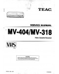 Сервисная инструкция Teac MV-318, MV-404