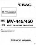 Сервисная инструкция Teac MV-445, MV-450