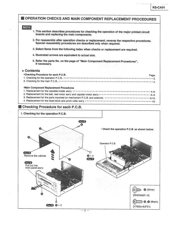 Сервисная инструкция Technics RS-CA01