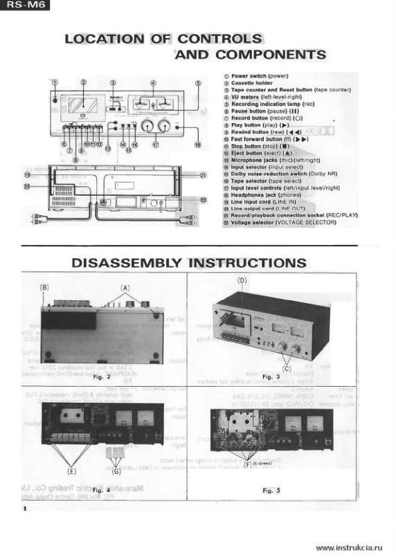Сервисная инструкция TECHNICS RS-M6