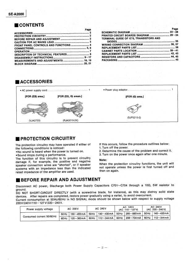 Сервисная инструкция Technics SE-A2000