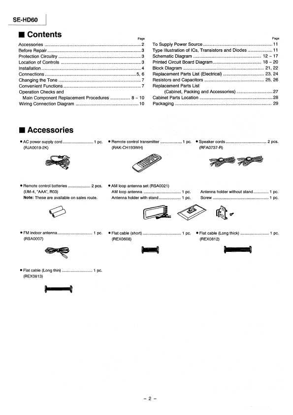 Сервисная инструкция Technics SE-HD60