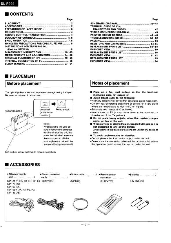 Сервисная инструкция Technics SL-P999