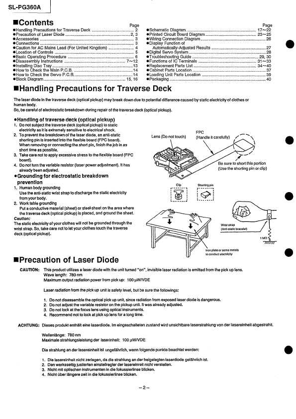 Сервисная инструкция Technics SL-PG360A