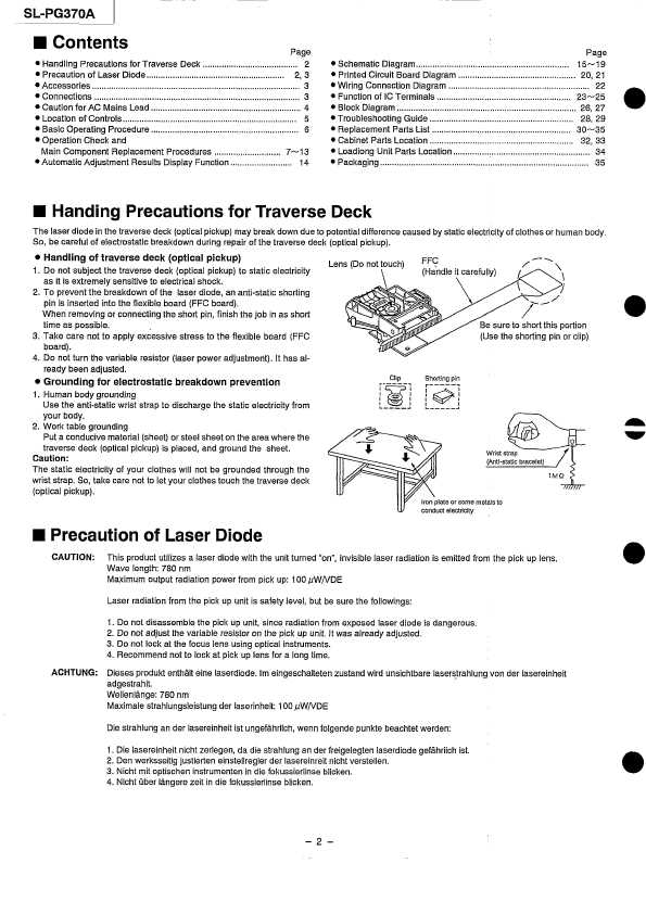 Сервисная инструкция Technics SL-PG370A