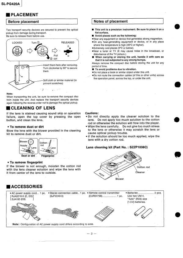 Сервисная инструкция Technics SL-PG420A