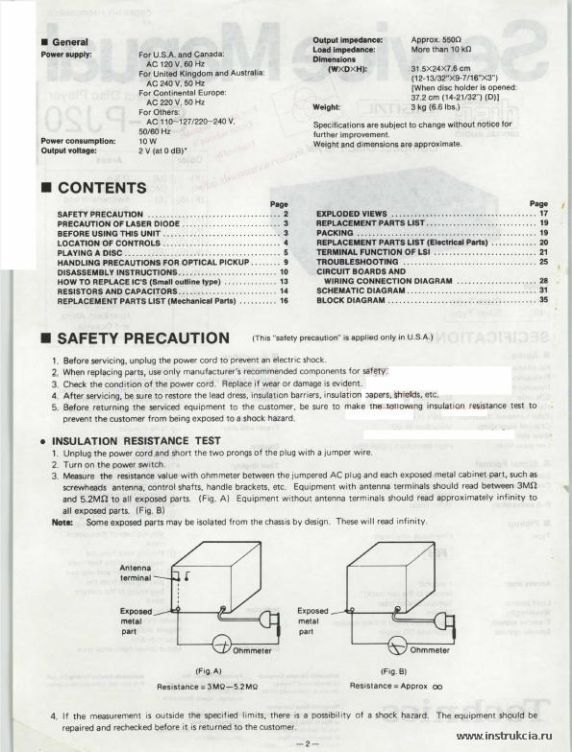 Сервисная инструкция TECHNICS SL-PJ20