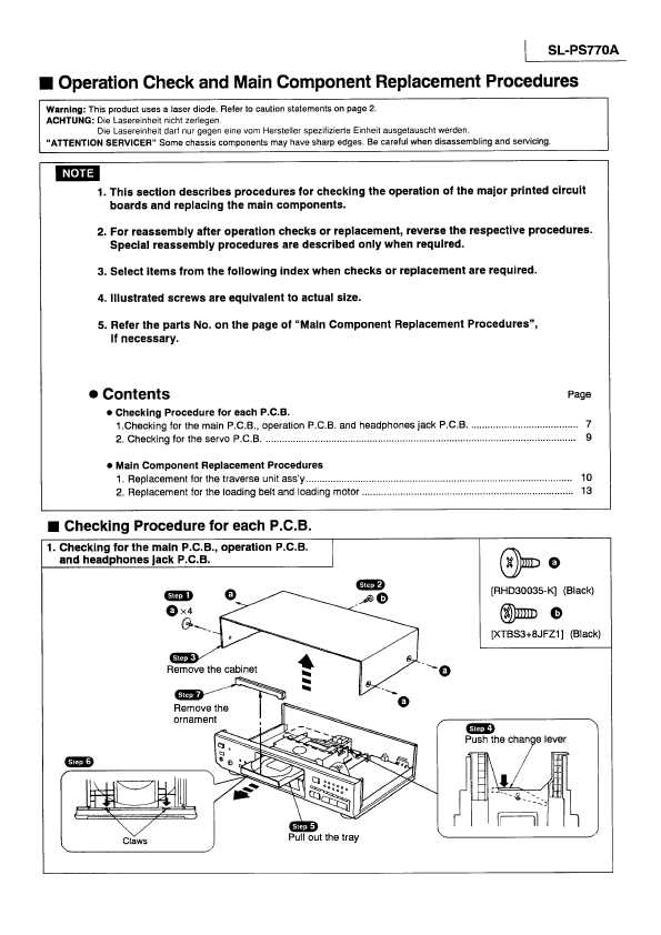 Сервисная инструкция Technics SL-PS770A