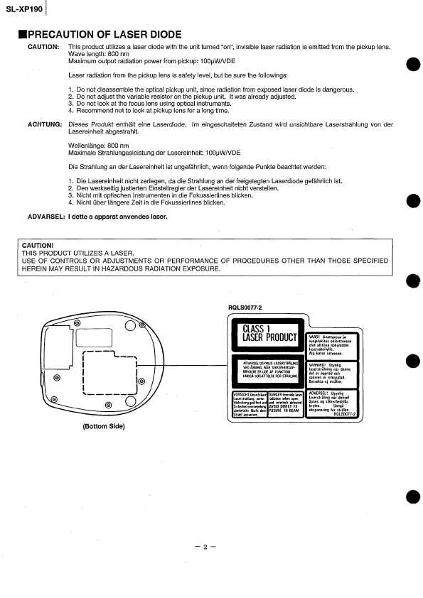 Сервисная инструкция Technics SL-XP190