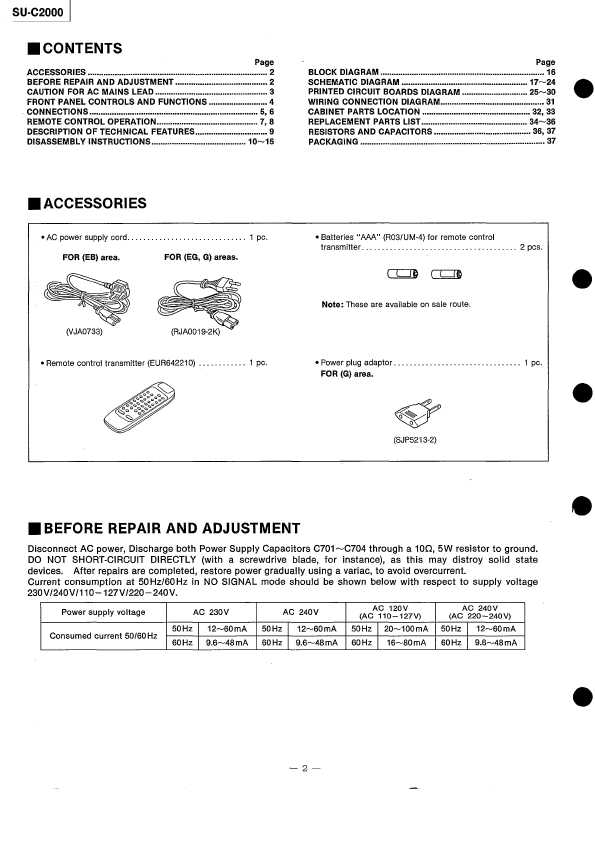 Сервисная инструкция Technics SU-C2000