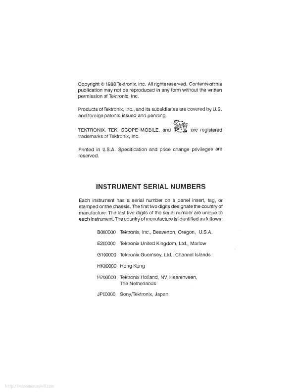 Сервисная инструкция Tektronix 2246 Oscilloscope