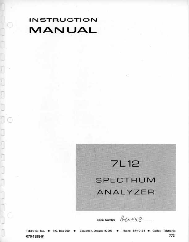 Сервисная инструкция Tektronix 7L12