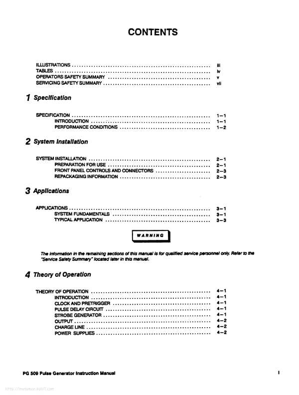 Сервисная инструкция Tektronix PG509 PULSE-GENERATOR