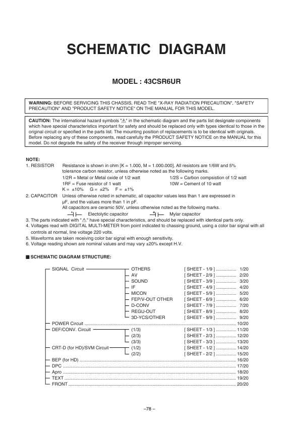 Сервисная инструкция Toshiba 43CSR6UR