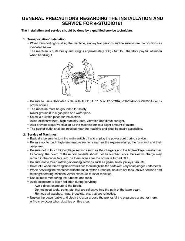 Сервисная инструкция Toshiba E-studio 161, DP-1620 Service Manual