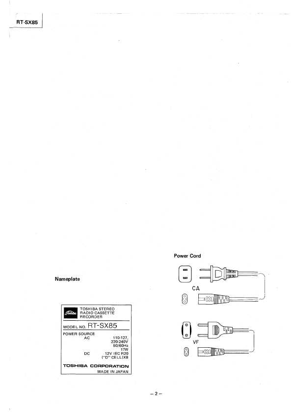 Сервисная инструкция Toshiba RT-SX85