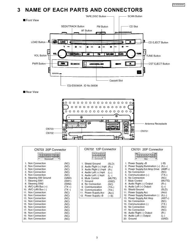 Сервисная инструкция TOYOTA Panasonic CQ-ES0360A