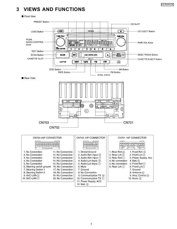 Сервисная инструкция TOYOTA Panasonic CQ-ES0483TM