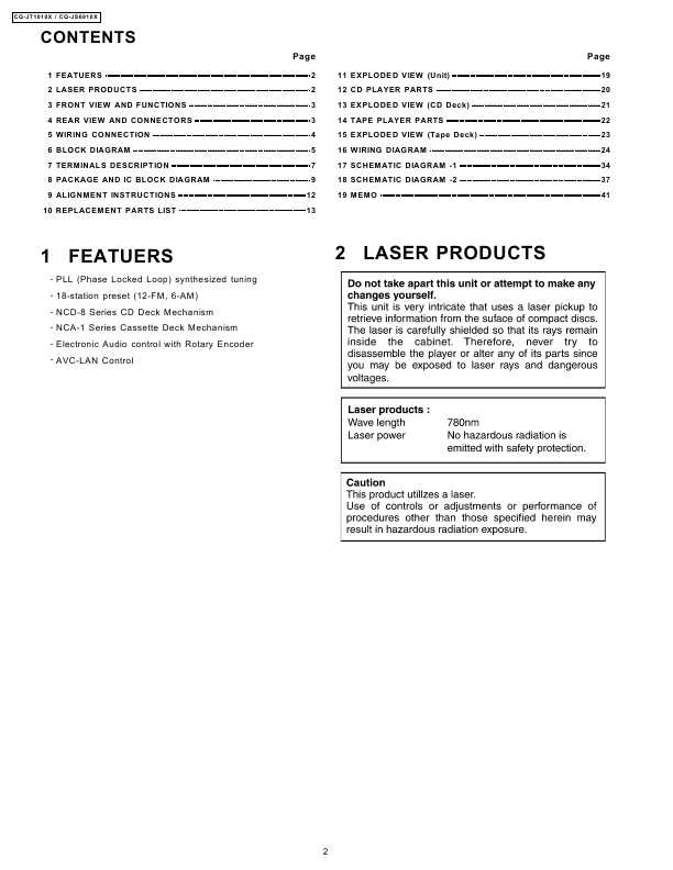 Сервисная инструкция TOYOTA Panasonic CQ-JT1010X, JS6910X