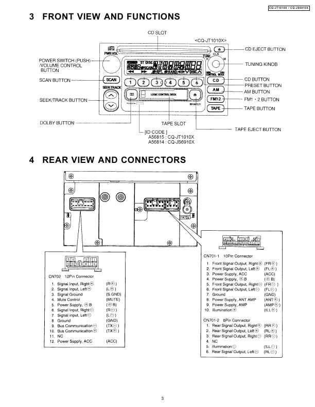 Сервисная инструкция TOYOTA Panasonic CQ-JT1010X, JS6910X