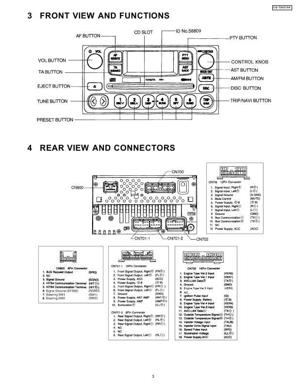 Сервисная инструкция TOYOTA Panasonic CQ-TS0370A