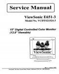 Сервисная инструкция Viewsonic E651-3 (VCDTS21524-3)