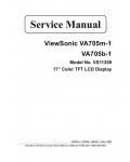 Сервисная инструкция Viewsonic VA705M-1, VA705B-1 (VS11359)