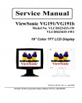 Сервисная инструкция Viewsonic VG191, VG191B (VLCDS23433-1W, 1W1)