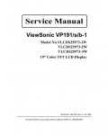 Сервисная инструкция Viewsonic VP191, VP191S, VP191B-1 (VLCDS25973-1W, 2W, 3W)