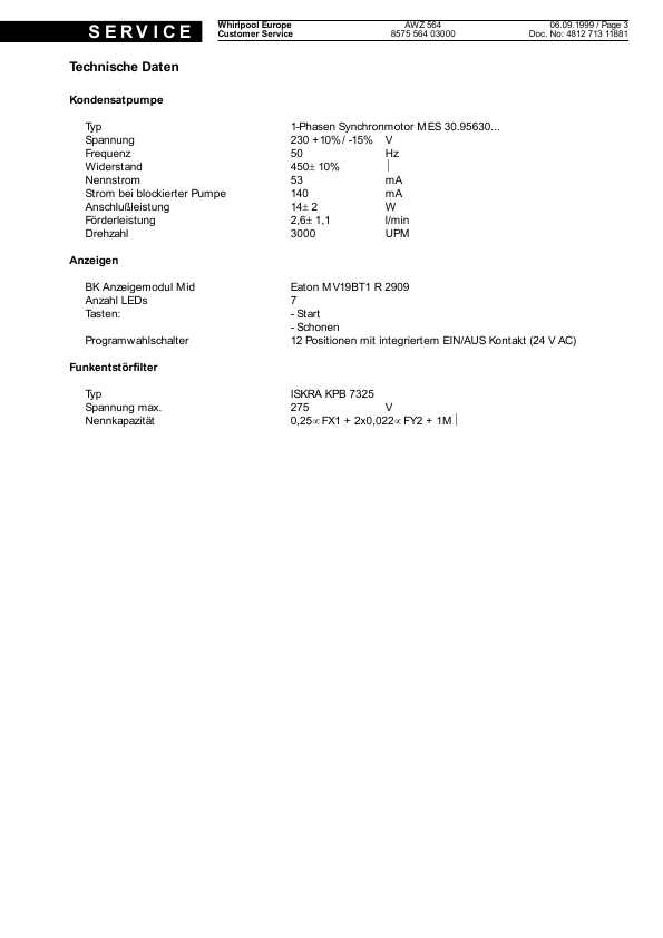 Сервисная инструкция Whirlpool AWZ-564