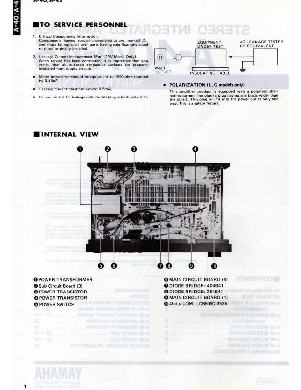 Сервисная инструкция Yamaha A-40, A-45