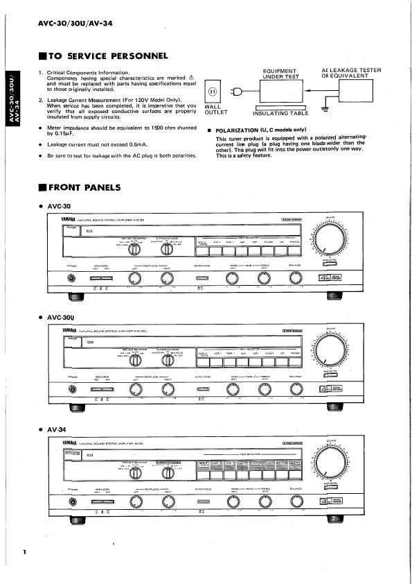 Сервисная инструкция Yamaha AVC-30, AVC-30U, AV-34