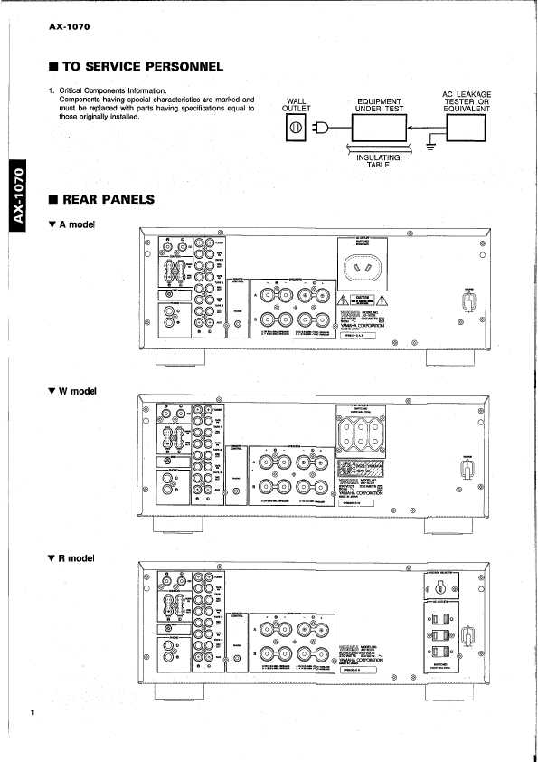 Сервисная инструкция Yamaha AX-1070