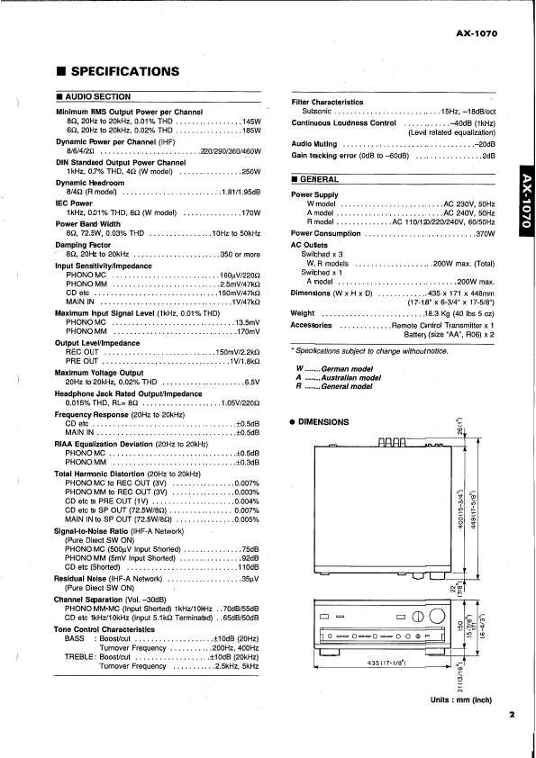 Сервисная инструкция Yamaha AX-1070