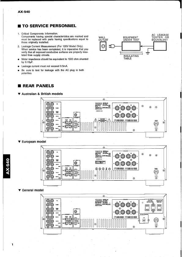 Сервисная инструкция Yamaha AX-540