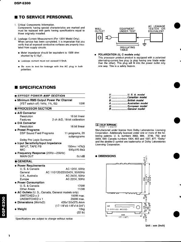 Сервисная инструкция Yamaha DSP-E300