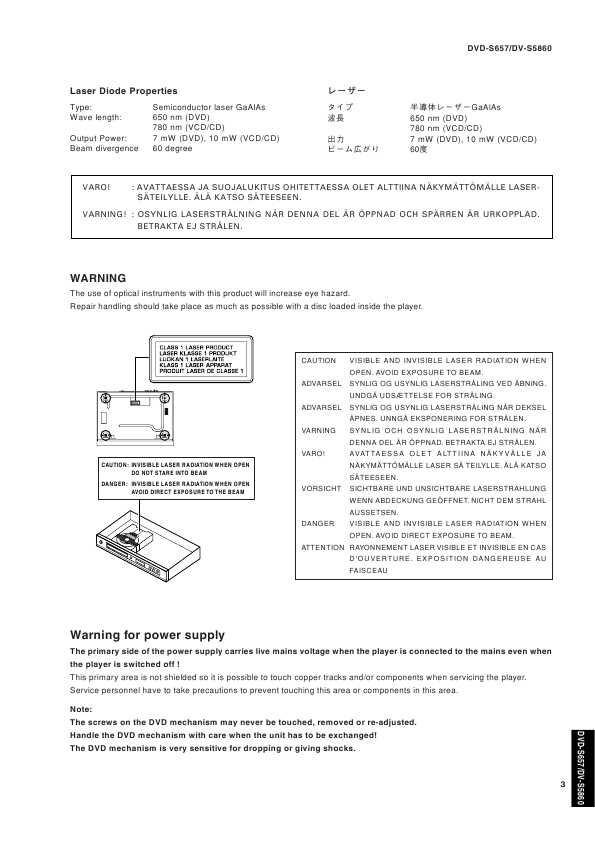 Сервисная инструкция Yamaha DVD-S657, DV-S5860