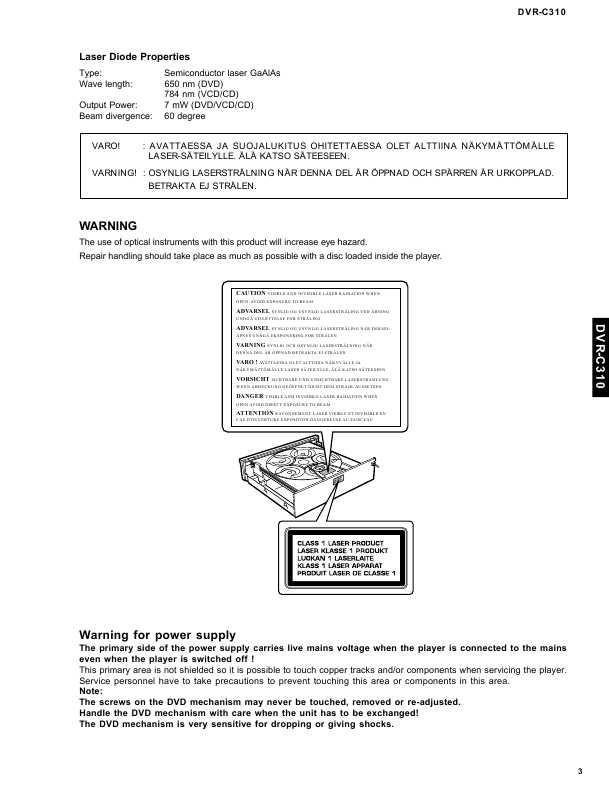 Сервисная инструкция Yamaha DVR-C310, DVX-C310 SW